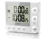 Kitchen Timer with Clock & LED Alert 